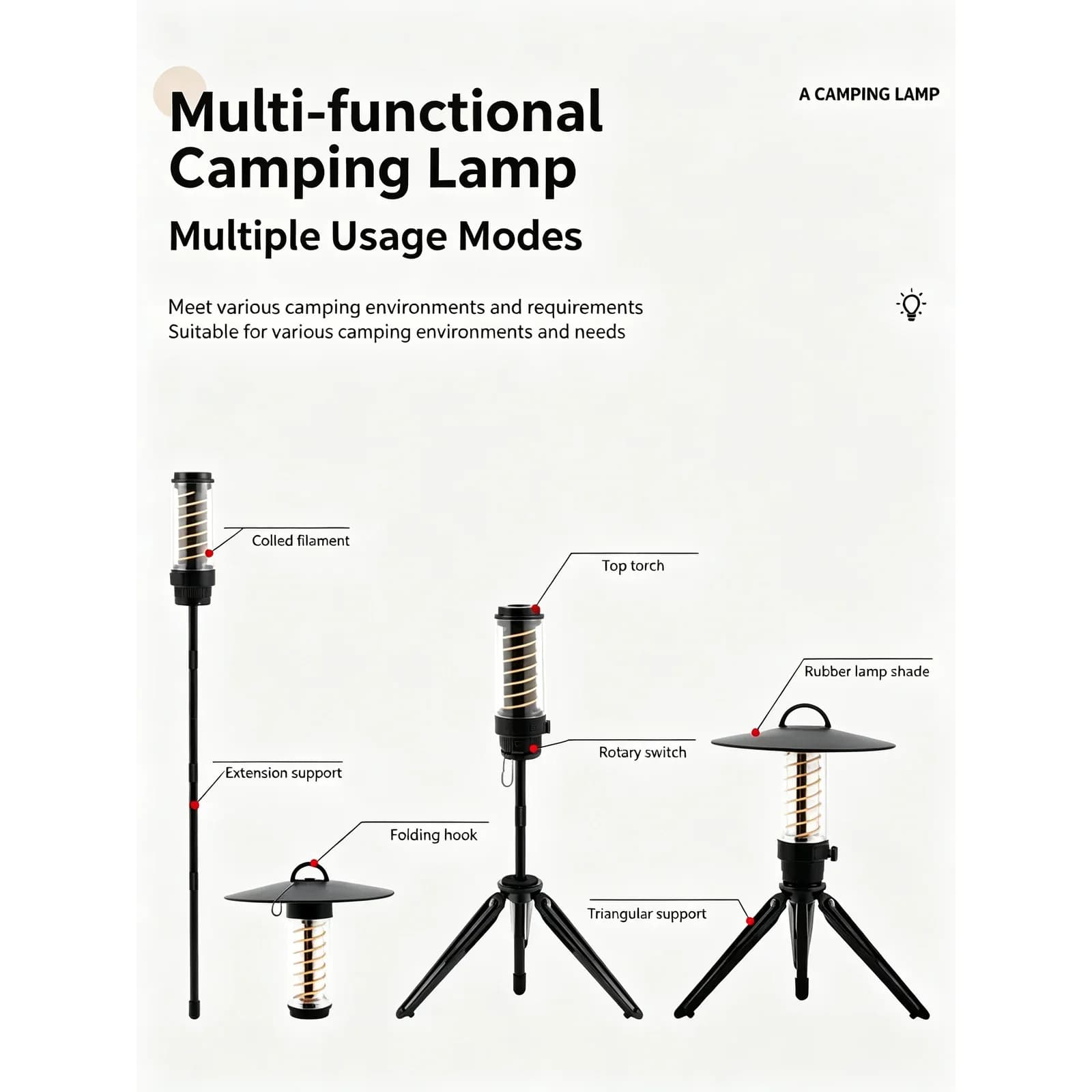 Rechargeable LED Camping Lantern | 7-Mode IPX4 Tent & Canopy Light — product image 5
