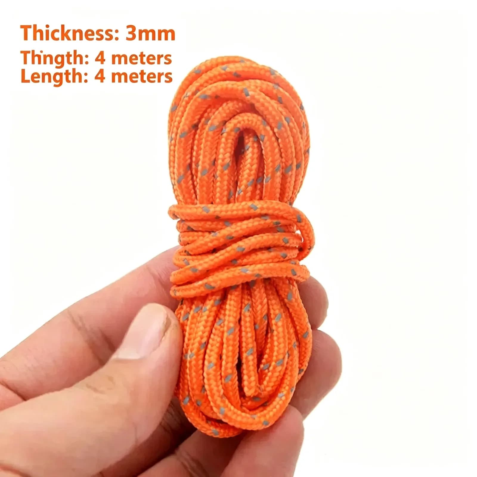 Reflective Tent Guyline | 4 m × 3 mm Camping Rope — product image 2