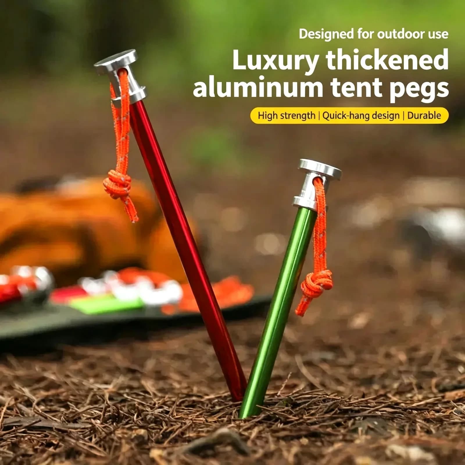Aluminium Alloy Tent Stakes | 23 cm Lightweight Camping Pegs — product image 3