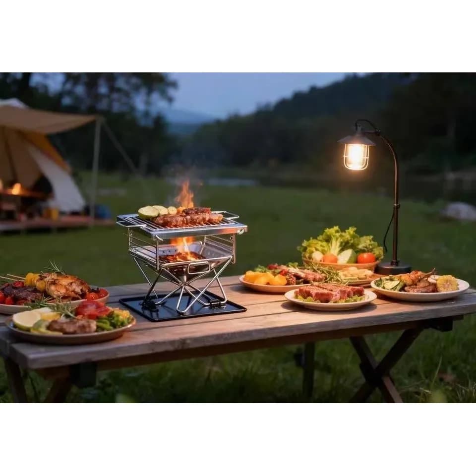Mini Stainless Steel BBQ Grill | Foldable 1–2 Person Camping Grill — product image 6