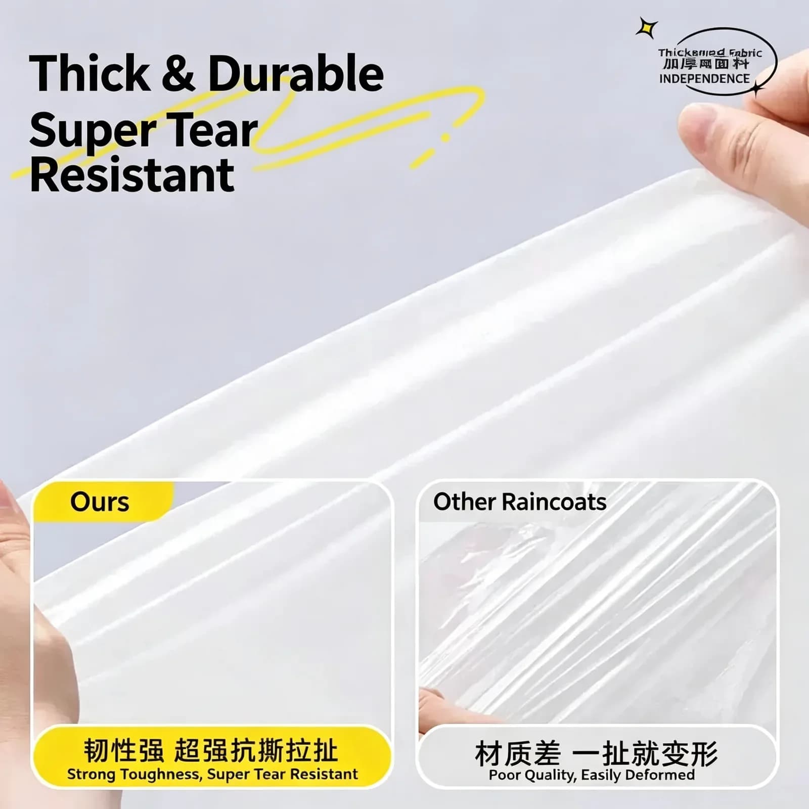 Extra-Thick Portable Raincoat | Reusable Adult & Kids Poncho — product image 2