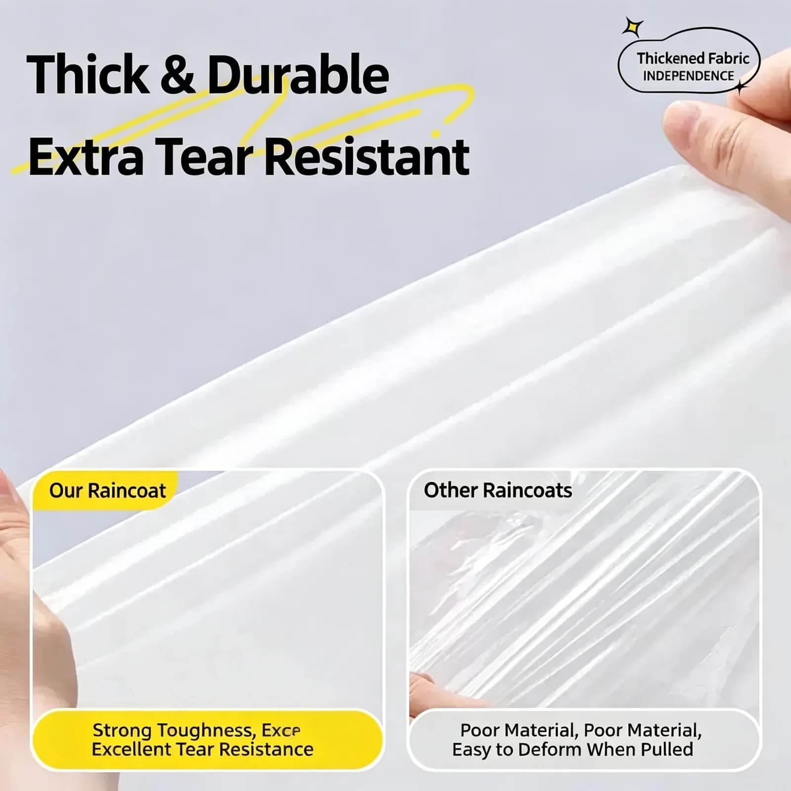 Extra-Thick Portable Raincoat | Reusable Adult & Kids Poncho — product image 3