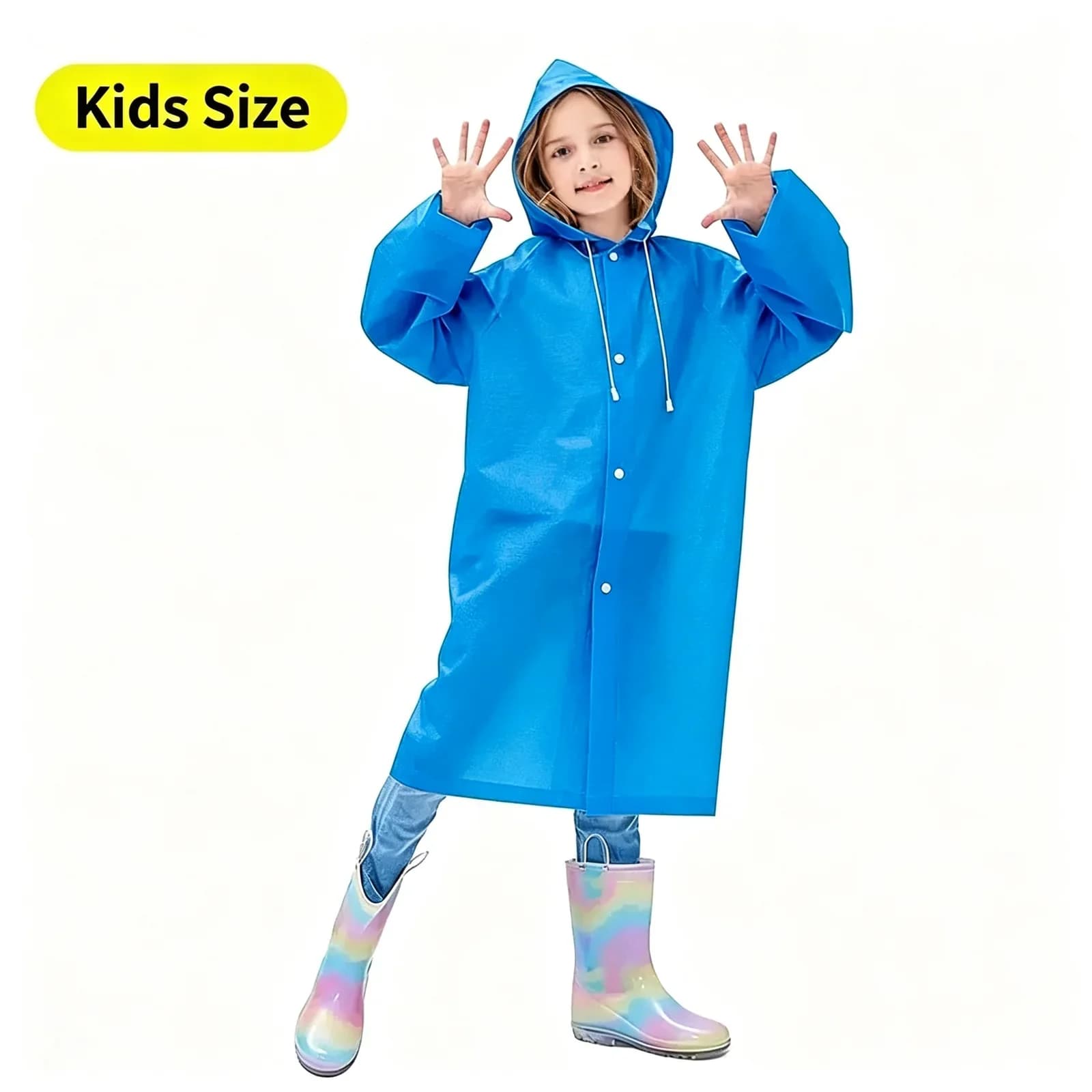 Extra-Thick Portable Raincoat | Reusable Adult & Kids Poncho — product image 7