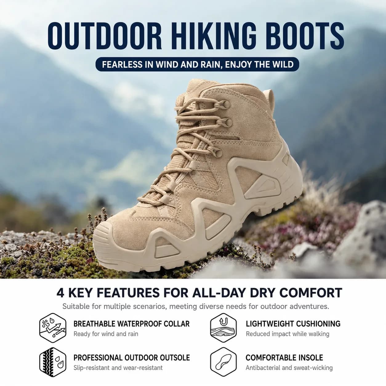 Waterproof Tactical Hiking Boots | Suede Leather Trekking Shoes — product image 1