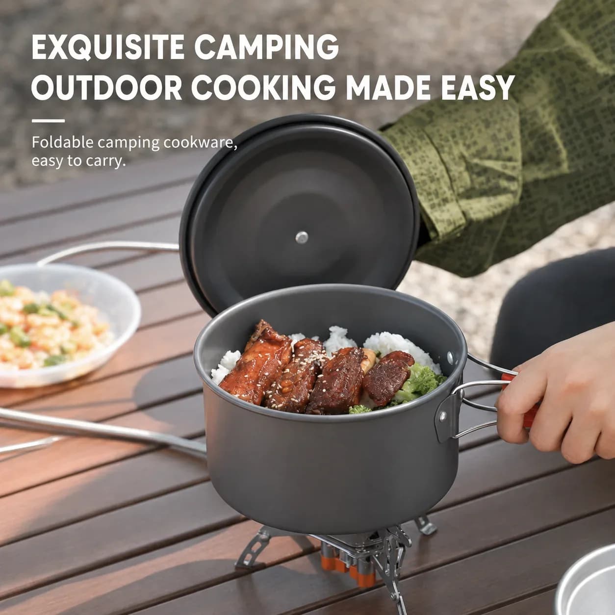 8-Piece Camping Cookware Set | 600 g Nesting Outdoor Cooking Kit — product image 3