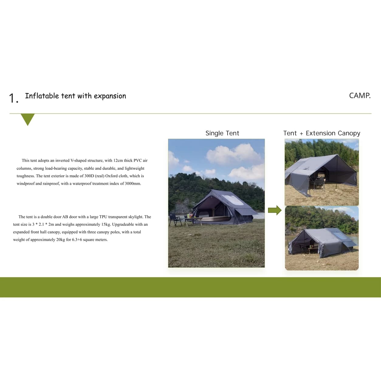Starry-Sky Inflatable Tent with Canopy | 6.3 m² Extension Shelter — Product image 6