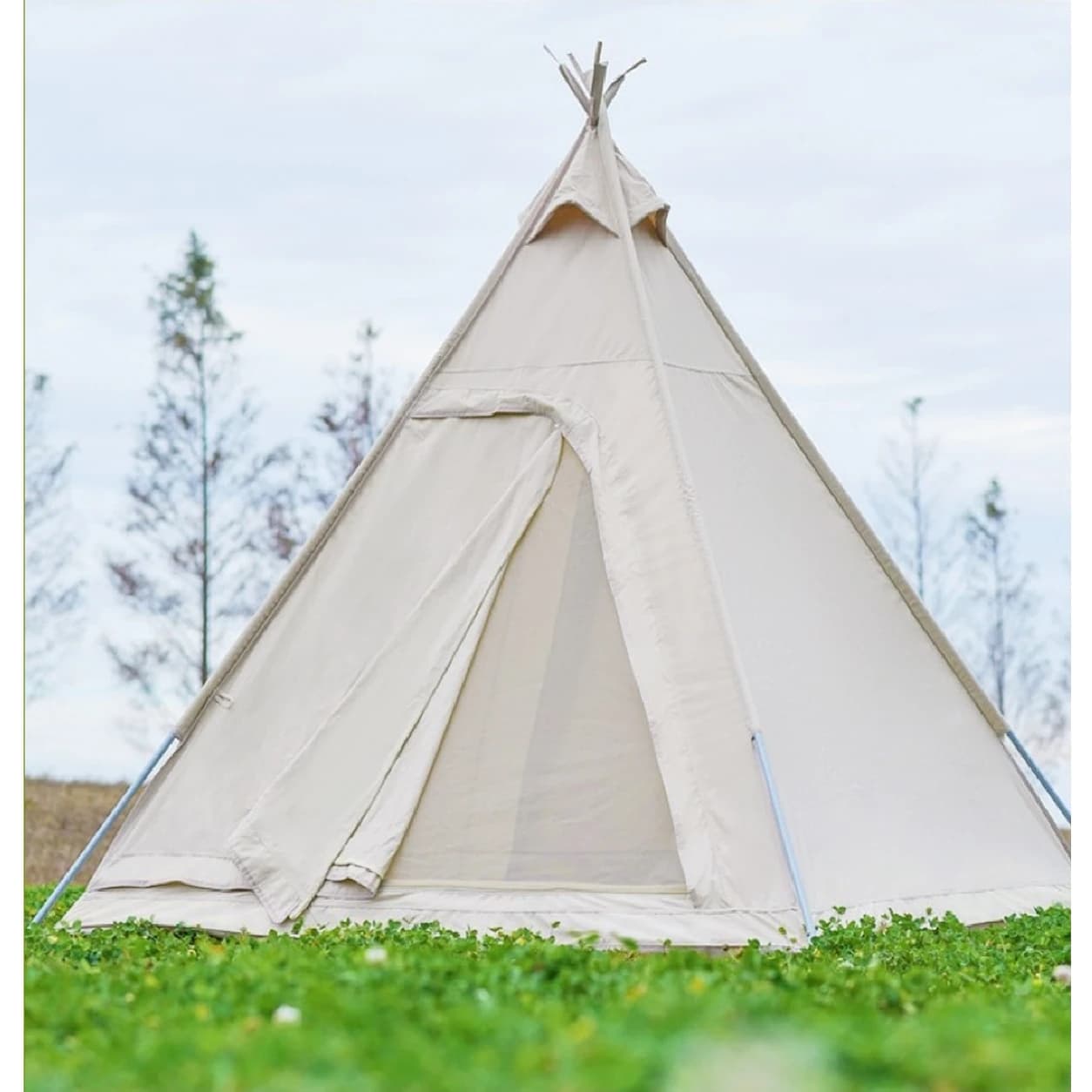 Pyramid Camping Tent | White Tipi-Style Outdoor Shelter — Product image 2