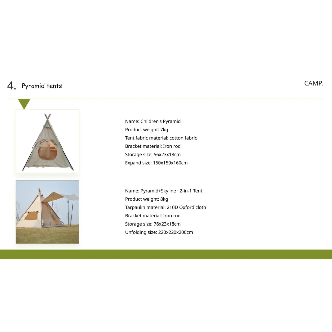 Pyramid Camping Tent | White Tipi-Style Outdoor Shelter — Product image 5