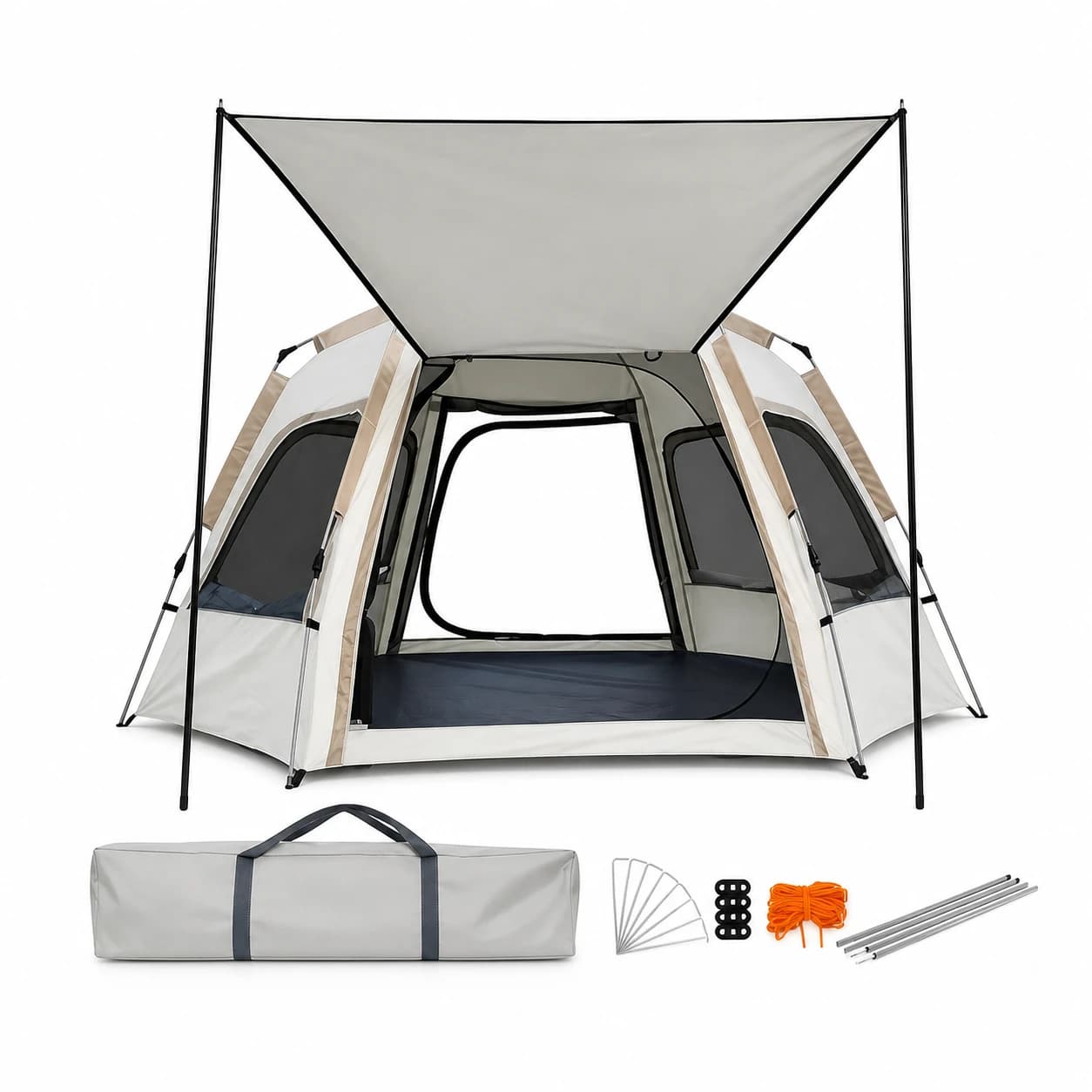 Automatic Hexagonal Camping Tent | Two Sizes