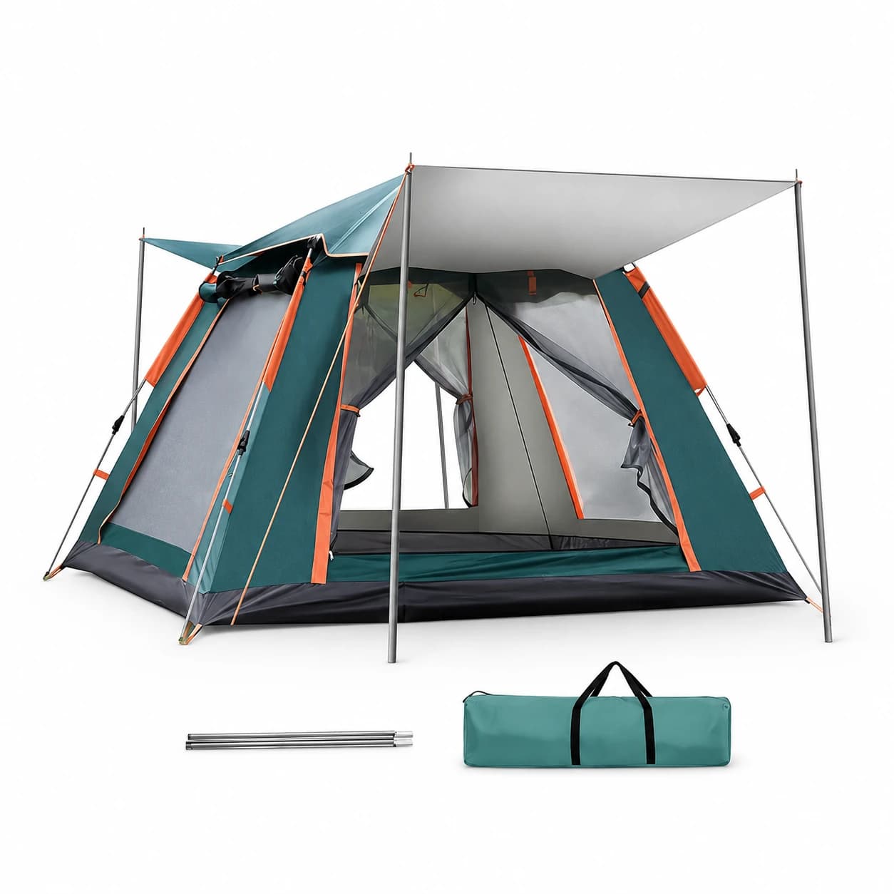 Automatic Square Camping Tent with Foyer | Two Sizes