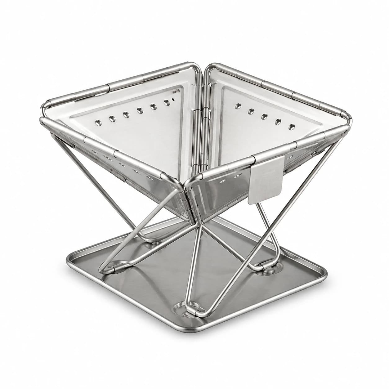 Mini Stainless Steel BBQ Grill | Foldable 1–2 Person Camping Grill