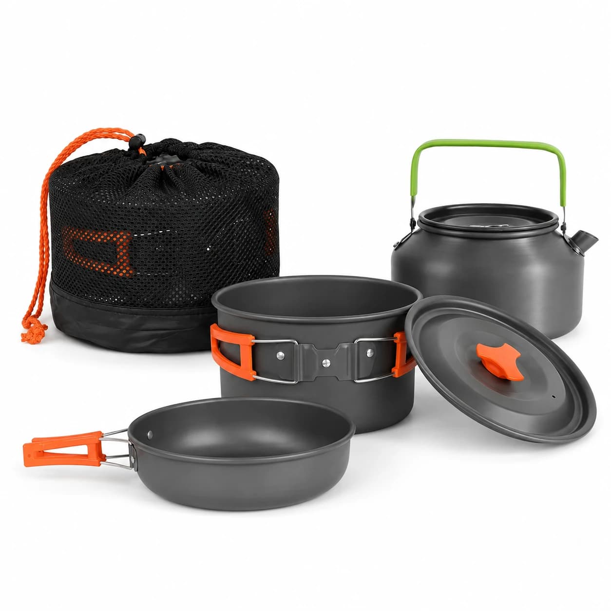 8-Piece Camping Cookware Set | 600 g Nesting Outdoor Cooking Kit