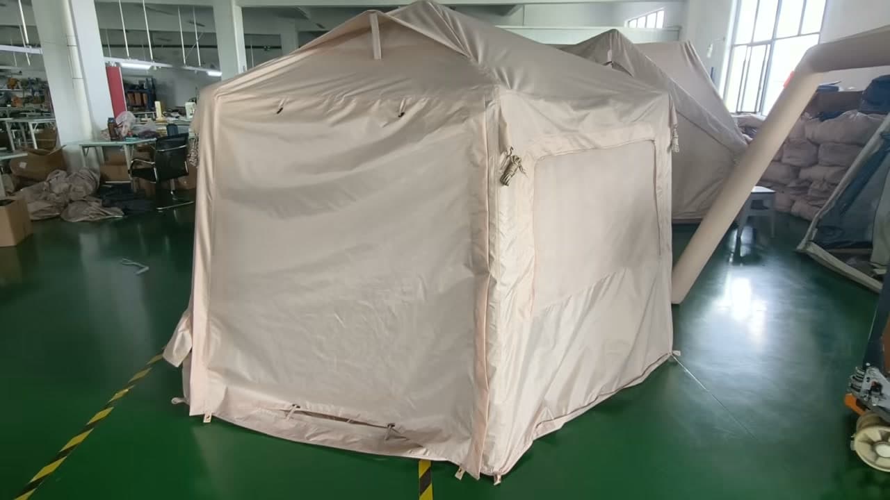 Light-coloured tent-like structure shown indoors in the Facebook video