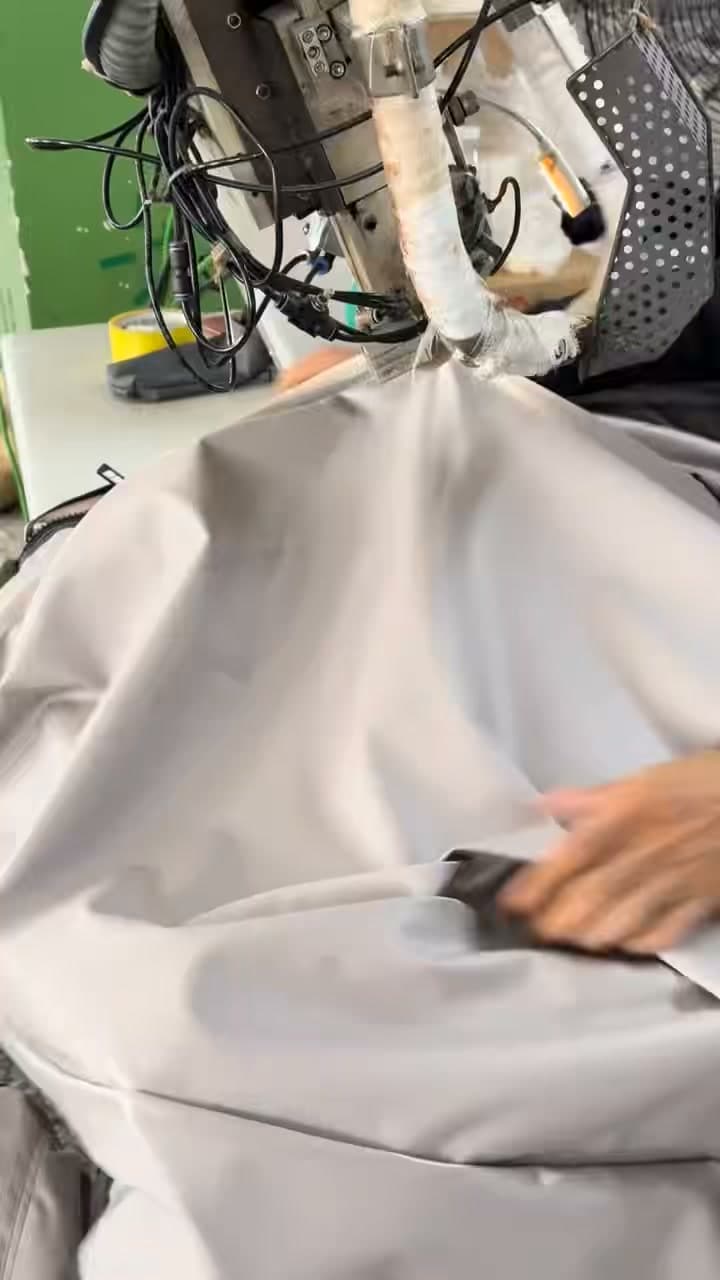 Close-up of tent seam sealing in Seawing's Facebook Reel