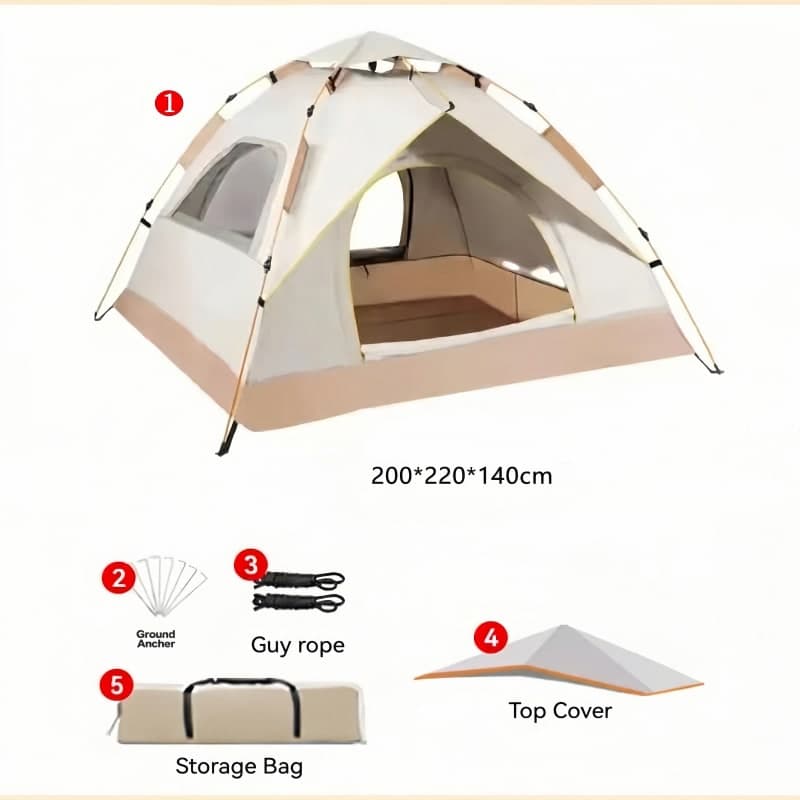 Instant Tent with Two Doors and Two Windows | Pop Up Air Bed (3 Sizes)