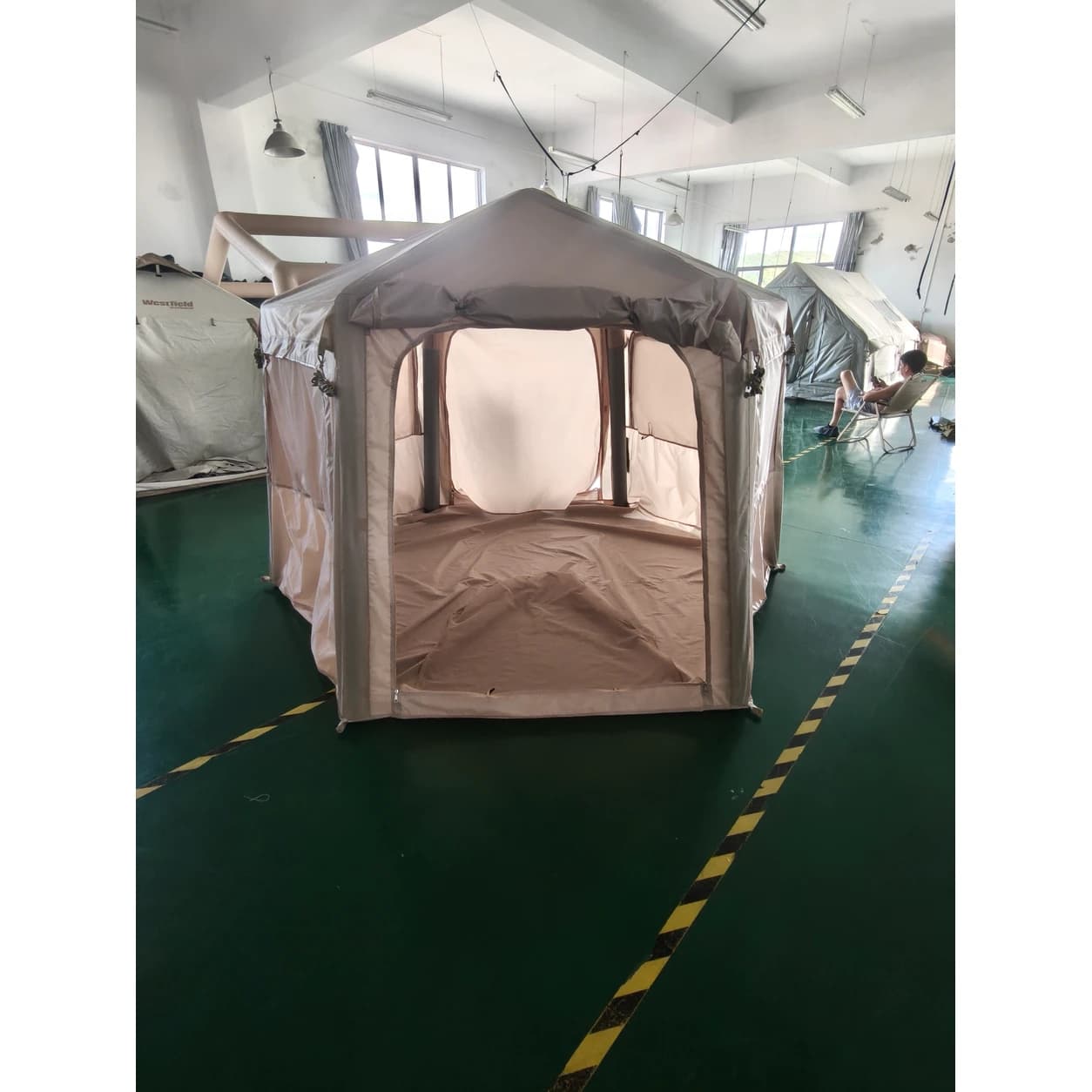 Hexagonal Inflatable Tent | 292 × 146 × 200 cm Khaki Shelter — Product image 7 Hexagonal Inflatable Tent | 292 × 146 × 200 cm Khaki Shelter — Product image 7