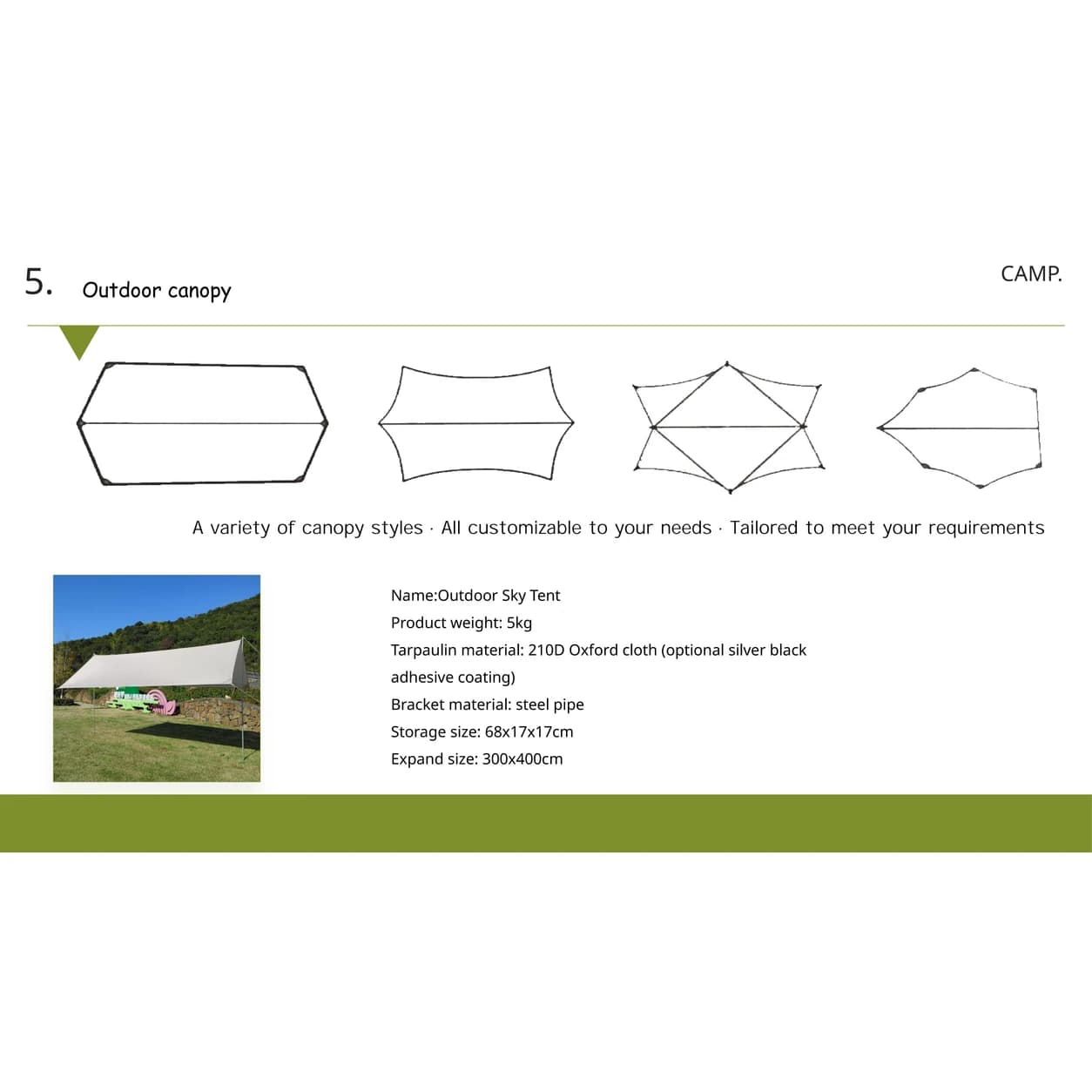 Custom Outdoor Canopy | 300 × 400 cm Oxford Tarp — Product image 2 Custom Outdoor Canopy | 300 × 400 cm Oxford Tarp — Product image 2