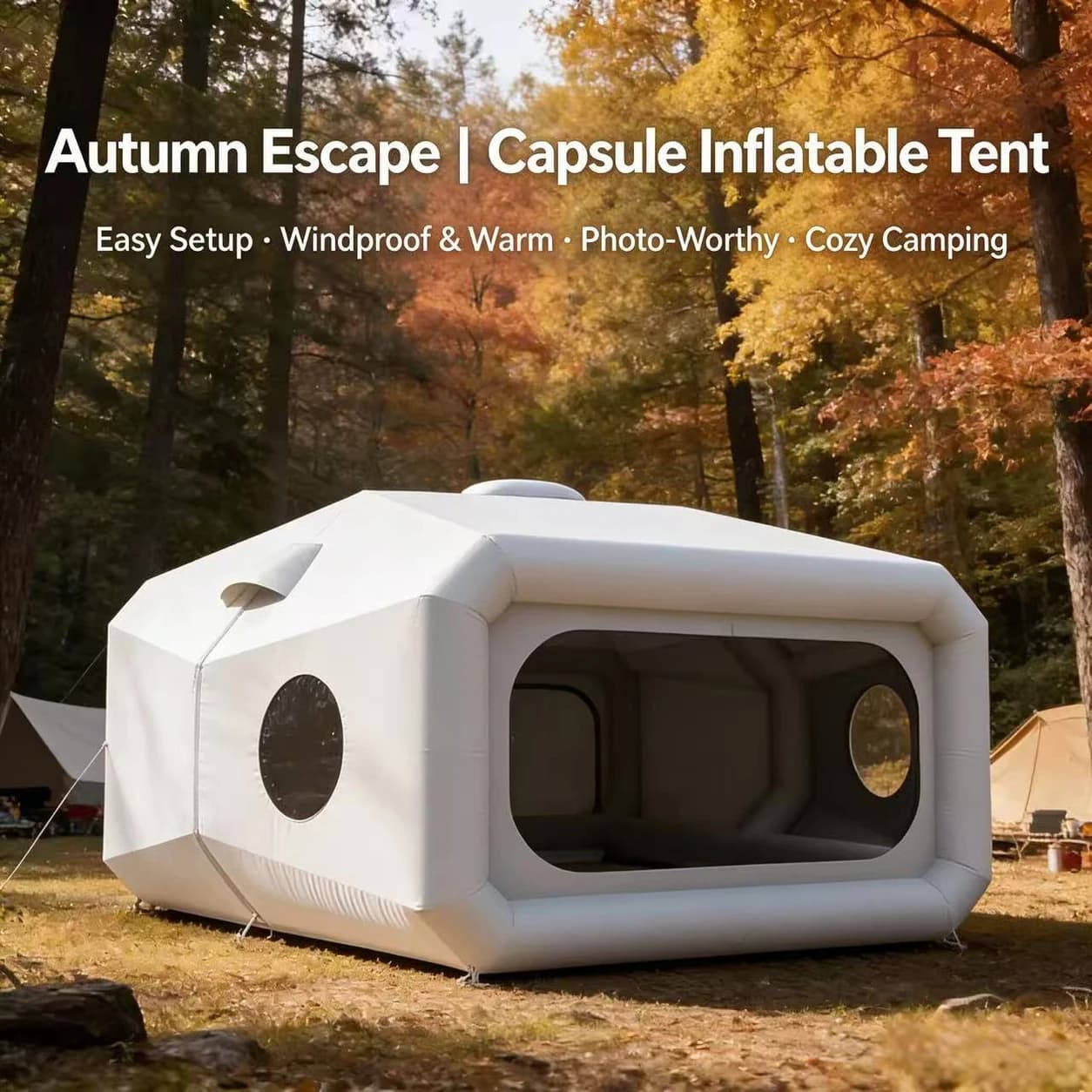 Capsule Inflatable Tent | White Air-Beam Camping Pod — Product image 2 Capsule Inflatable Tent | White Air-Beam Camping Pod — Product image 2