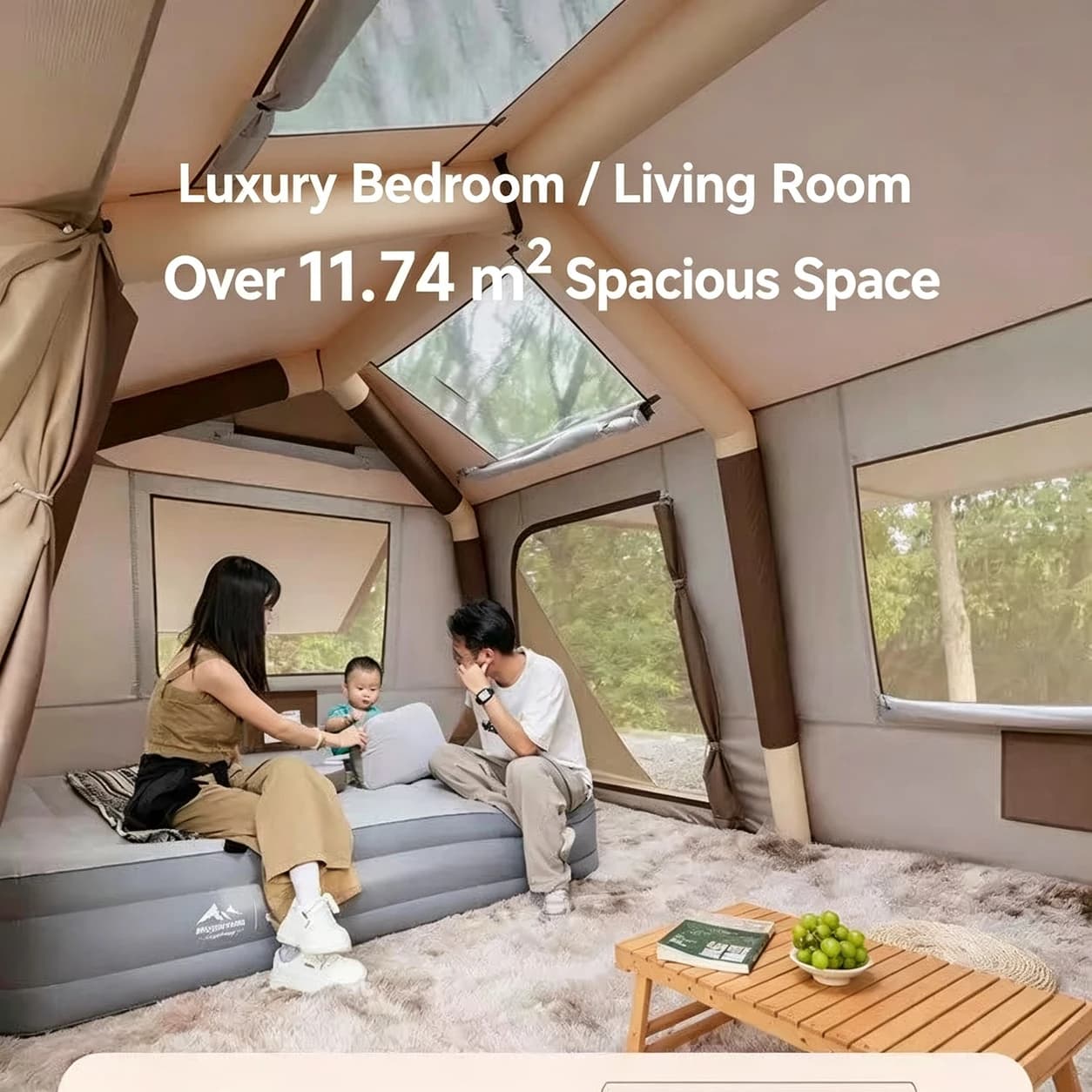 Gable-Roof Inflatable Tent | 330 cm & 400 cm Dark-Brown Models — Product image 4 Gable-Roof Inflatable Tent | 330 cm & 400 cm Dark-Brown Models — Product image 4