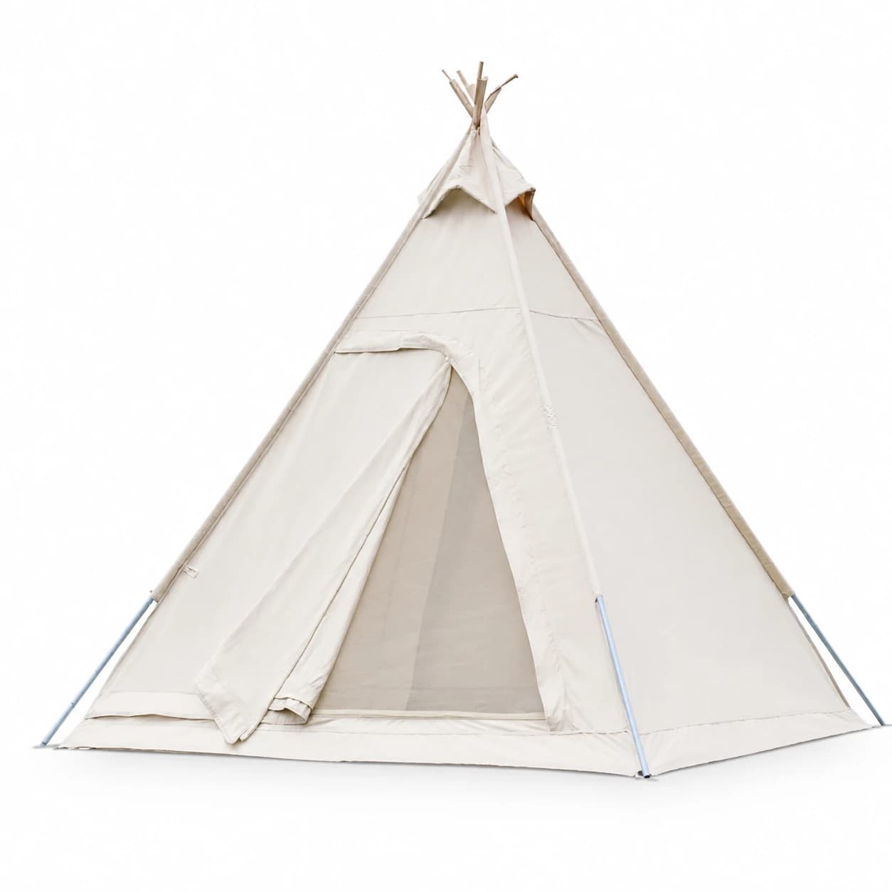 Pyramid Camping Tent | White Tipi-Style Outdoor Shelter